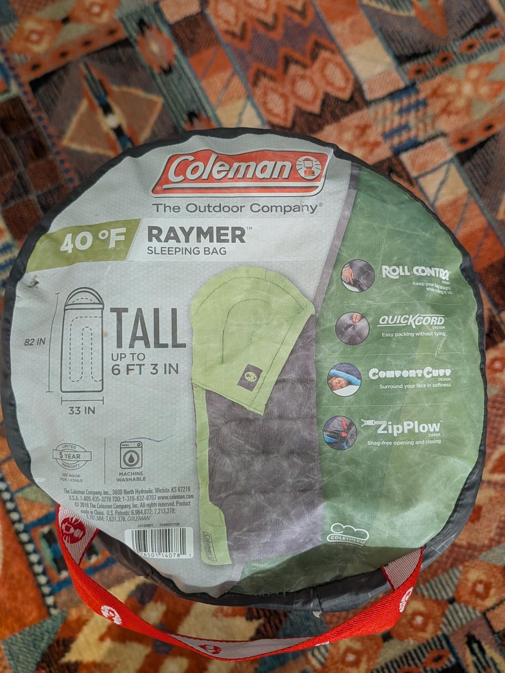 Coleman Raymer Tall 40°F Sleeping Bag - Green